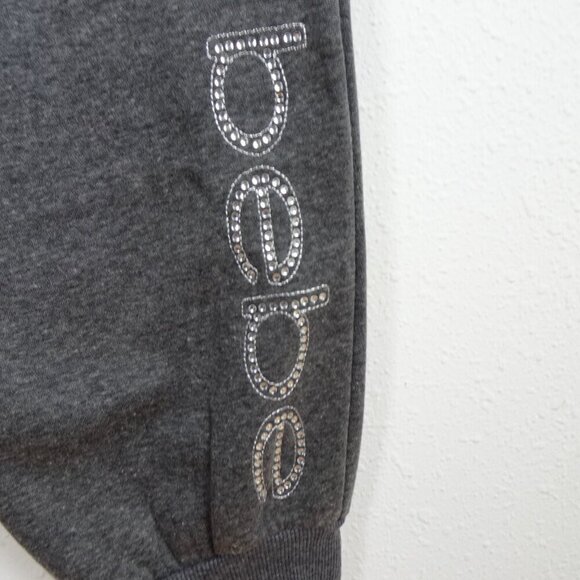Bebe Fleece Sweatpants Women's Plus Size 3X Gray Rhinestone Logo Joggers - Picture 4 of 9